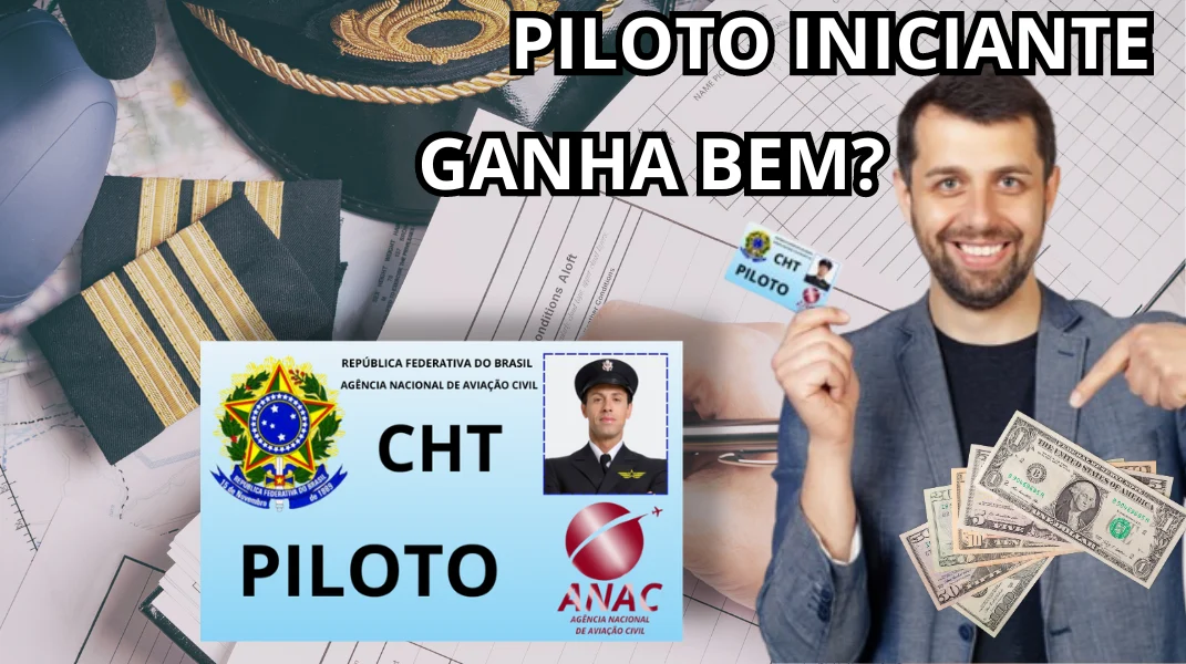 a imagem mostra um banner com um piloto iniciante apontando para o dinheiro e sua cht em destaque