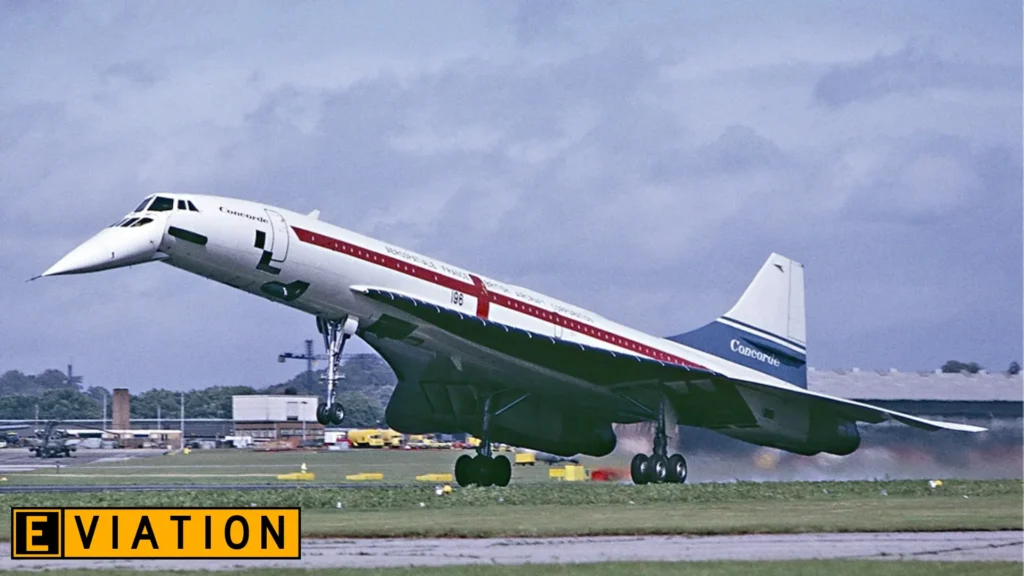 Concorde pousando em Farnborough, England - September 1974 