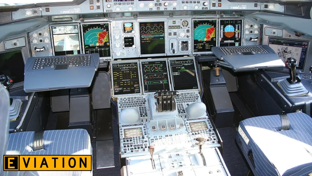 fly-by-wire Airbus A380 flight deck